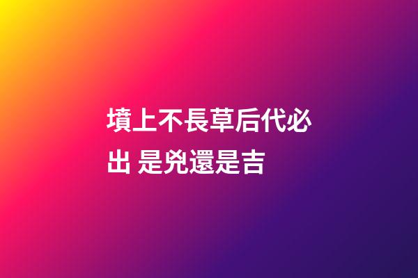 墳上不長草后代必出 是兇還是吉